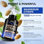 Magnesium Citrate Capsules 1000mg | High Absorption Supplement - Sleep, Muscle & Heart Support - Vegan | Non-GMO - Made in USA - As Powder | Pills | Tablets - 120 Capsules, 2 Month Supply