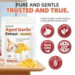 OLELON Aged Garlic Extract 350 Softgels - 8500mg High Potency, Odorless, Non-GMO & Organic Garlic Supplement for Heart Health, Immune Support & Antioxidant Benefits
