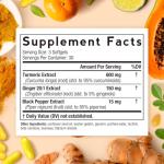 Doctor's Recipes Turmeric Softgel 750mg Curcuminoids (95%) with Ginger Extract (5% gingerols) for Antioxidant Function, Mobility & Flexibility, Black Pepper for Optimal Absorption, 90 Softgels