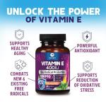 Vitamin E 400 IU Softgels - E Vitamin 180mg DL-Alpha, Antioxidant-Rich Dietary Supplement for Skin, Heart, and Immune Support, Bottled in USA, Easily Absorbed, Non-GMO & Gluten Free - 60 Softgels
