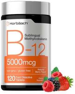 Horbäach B12 5000 mcg Vegan Fast Dissolve Tablets