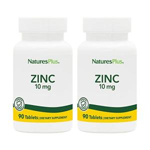 NaturesPlus Zinc 10 mg - 90 Tablets, Pack of 2 - Supports Immune Health & Overall Well-Being - High-Potency Amino Acid Chelate Form - Gluten Free, Vegetarian - 180 Total Servings