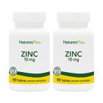 NaturesPlus Zinc 10 mg - 90 Tablets, Pack of 2 - Supports Immune Health & Overall Well-Being - High-Potency Amino Acid Chelate Form - Gluten Free, Vegetarian - 180 Total Servings