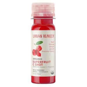 Urban Remedy Organic Superfruit C Shot – Acerola Cherry & Probiotics Blend for Immune & Digestive Support. Cold-Pressed Beet, Orange & Ginger Juice. Gluten-Free, Dairy-Free, Non-GMO, 2 fl oz