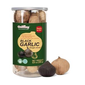ONETANG Black Garlic 8.82 Oz (250g.), Whole Black Garlic Fermented for 90 Days, Super Foods, Non-GMO, Non-Additives, High in Antioxidants, Ready to Eat for Snack Healthy, Healthy Recipes
