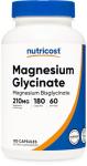 Nutricost Magnesium Glycinate Capsules (180 Capsules, 210 mg Per Serving) - Magnesium Glycinate Supplement for Gentle Absorption