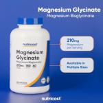 Nutricost Magnesium Glycinate Capsules (180 Capsules, 210 mg Per Serving) - Magnesium Glycinate Supplement for Gentle Absorption