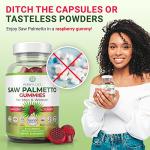 Vegan Saw Palmetto for Men & Women - Potent Saw Palmetto Extract, Prostate Supplements for Men, DHT Blocker for Womens Hair Growth, Hormonal Balance Gummies, PCOS Hair Loss, DHT Blocker, Gluten-Free