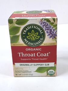 Traditional Medicinals Tea, Organic Throat Coat, Supports Throat Health, 16 Tea Bags