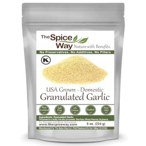 The Spice Way Granulated Garlic - Domestic, US Grown (8 oz) resealable bag