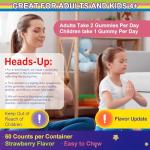 Magnesium Glycinate Gummies for Adults & Kids 4+, Sugar Free Magnesium Bisglycinate Supplement 400/200mg with B6D3, 5HTP, L-Theanine for Sleep & Relaxation, Brain, Muscle, Melatonin Free Gummies,2Pack