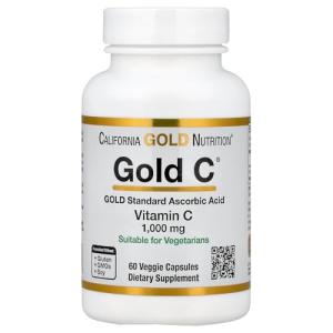 California Gold Nutrition C, Vitamin C, 1000 mg Veggie Capsules, 60 Count
