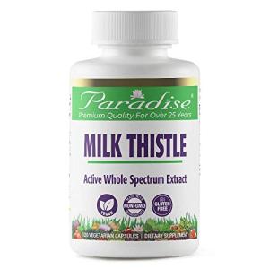 Paradise Herbs Milk Thistle, Active Whole Spectrum Extract, Super Potent, Ultra Pure, Vegan, Non GMO, Gluten Free, 120 Vegetarian Capsules