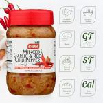 Badia Minced Garlic & Red Chili Pepper 8 oz – Spicy Savory Blend with Garlic and Crushed Red Pepper Flakes