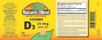 NAT B VIT D3 TB 1000IU 100 by Nature's Blend