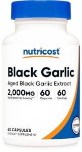 Nutricost Black Garlic 2,000mg Equivalent from 80mg of 25:1 Extract Per Servings, 60 Capsules for 60 Servings Per Bottle - Aged Black Garlic Extract, Vegan, Gluten Free and GMO Free
