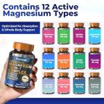 Magnesium Complex 700mg – 12-in-1 Magnesium Supplement with Glycinate, Citrate, Malate, Oxide, Taurate & More – High Absorption for Muscle, Heart, Sleep, Bone, Nerve Support –120 Capsules