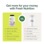 Fresh Nutrition Organic Milk Thistle Supplement - Potent Strength – 4 Month Supply – Silymarin Thistle Seed Standardized Extract 4:1 - Made in The USA - 120 Capsules