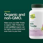 Fresh Nutrition Organic Milk Thistle Supplement - Potent Strength – 4 Month Supply – Silymarin Thistle Seed Standardized Extract 4:1 - Made in The USA - 120 Capsules