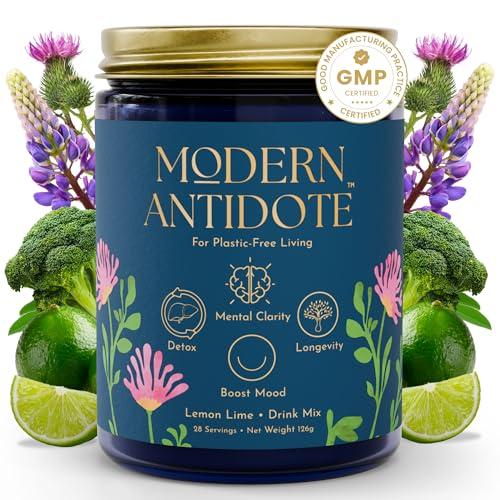 Modern Antidote Microplastic Detox - Sulforaphane, Milk Thistle & NAC Daily Drink Mix for Detoxing, Skin Aging Support, Brain Fog, Liver Support, Energy & Focus - 1 Tbsp/Serving - 28 Servings