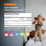 NutraChamps Kids Vitamin D 3 K2 Drops, Vitamin D3 & K2 MK-7, Liquid Vitamin D for Kids 1000 IU, Healthy Bones, Heart & Immune System, Sugar Free Supplement for Toddlers, 300 Servings