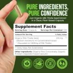 OmniBiotics Organic Milk Thistle Supplement 1500mg – 4X Concentrated Extract with Silymarin – High Potency Liver Detox & Support – 120 Vegan Capsules