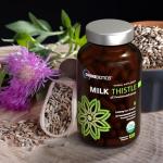 OmniBiotics Organic Milk Thistle Supplement 1500mg – 4X Concentrated Extract with Silymarin – High Potency Liver Detox & Support – 120 Vegan Capsules