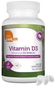 Zahler Vitamin D3 3000 IU Softgels - 120 Count