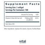Vital Nutrients Vitamin A 7500mcg - Immune Support