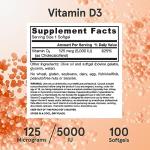Vitamin D3 125 mcg Softgels for Immune Support