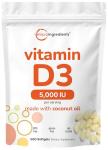 Vitamin D3 5000 IU Softgels with Coconut Oil