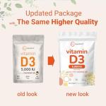 Vitamin D3 5000 IU Softgels with Coconut Oil