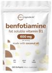 Benfotiamine 600mg Vitamin B1 Softgels – 240 Count