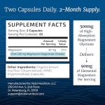 Magnesium Glycinate 500mg for Muscle Relaxation, 120ct