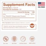 Pure Zinc Supplement 25mg - TRAACS Bisglycinate Chelate - 120 Capsules for Immune Support, Skin Health & Energy - for Men & Women
