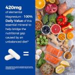 Vitalibre 10 in 1 Magnesium Complex, 420mg Elemental Magnesium | Ultra Strength, Max Absorption | Chelated Magnesium Supplement for Sleep, Nerves & Heart Health | Non-GMO, 120 Vegan Capsules