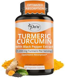 Pure By Nature Turmeric Curcumin with Black Pepper Capsules