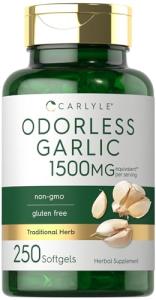 Carlyle Odorless Garlic Supplement Softgels, 250 Count