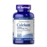 Puritan's Pride Absorbable Calcium 1500 mg Plus Vitamin D3 25mcg 1000 IU, Dietary Supplement for Bone Strength, Heart, Nerve, Muscle, and Immune Support, 120 Coated Caplets