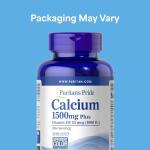 Puritan's Pride Absorbable Calcium 1500 mg Plus Vitamin D3 25mcg 1000 IU, Dietary Supplement for Bone Strength, Heart, Nerve, Muscle, and Immune Support, 120 Coated Caplets