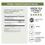NatureWise Green Tea Extract Capsules 1000 mg - 50% EGCG & 98% Polyphenols - Extra Strength Green Tea Pills - Antioxidants for Heart Health & Energy - Vegan, Non-GMO - 90 Count[45-Day Supply]