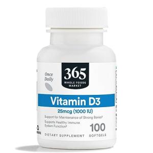 Whole Foods Vitamin D3 Softgels 1000 IU 100 Count