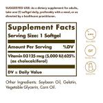 Solgar Vitamin D3 125 Mcg - 120 Capsules