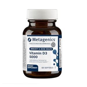 Metagenics Vitamin D3 5000 IU Supplement - High Potency Softgels for Immune, Bone & Heart Health* - 125 mcg Cholecalciferol in Coconut Oil for Enhanced Absorption* - Non-GMO, Gluten-Free - 60 Count