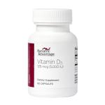 Bariatric Advantage Vitamin D3 5,000 IU - Bariatric Vitamin D Capsules - Water-Miscible - Bone Strength Support* - Easy Swallow Capsule - 180 Count