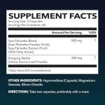 Saw Palmetto with Stinging Nettle Capsules - 2X Prostate Support Supplement for Men’s Health - 120 Count - DHT Blocker for Urinary Tract Function and Hair - Vegan, Non-GMO - 2 Month Supply