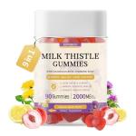 Milk Thistle Gummies with 2000MG Extract, Liver Health Support Gummies, Silymarin Milk Thistle Supplement with Artichoke, Dandelion, Turmeric Curcumin, No Sugar, for Adults, Vegan, 90 Count