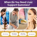 Milk Thistle Gummies with 2000MG Extract, Liver Health Support Gummies, Silymarin Milk Thistle Supplement with Artichoke, Dandelion, Turmeric Curcumin, No Sugar, for Adults, Vegan, 90 Count