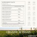 OASIS FORCE Organic Milk Thistle Extract Liquid for Liver Cleanse Detox & Repair, Silymarin Milk Thistle Drops Supplement with Dandelion & Artichoke for Liver Support, Vegan, Alcohol-Free, 2 FL OZ