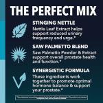 Saw Palmetto with Stinging Nettle Capsules - 2X Prostate Support Supplement for Men’s Health - 120 Count - DHT Blocker for Urinary Tract Function and Hair - Vegan, Non-GMO - 2 Month Supply
